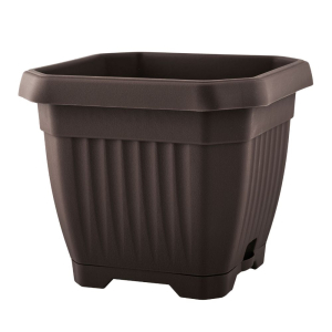 Doniczka z podstawką OCTAGON 25x25cm brązowy